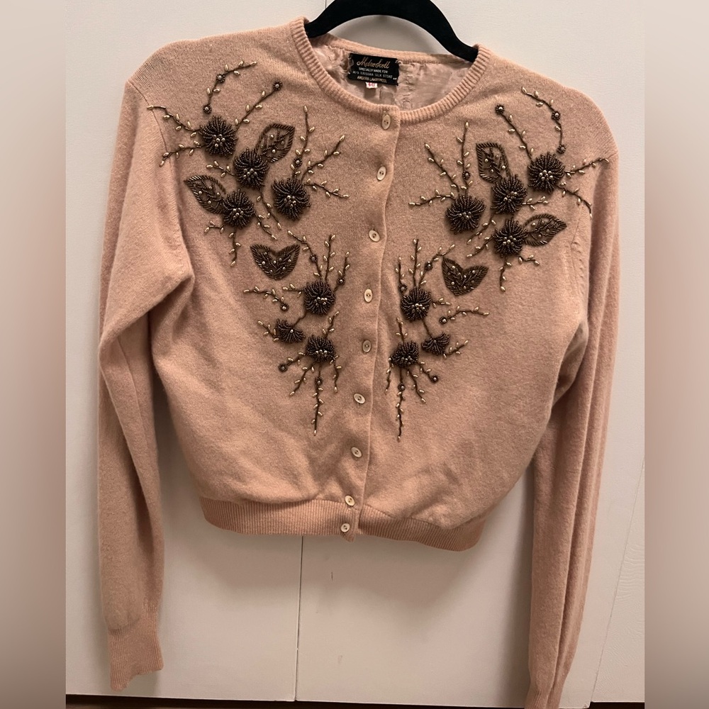 Vintage 50s beaded cardigan sweater